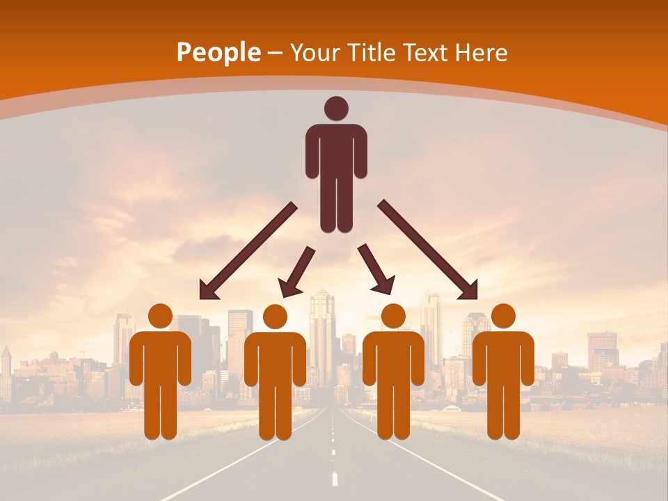 A Road With A City In The Background PowerPoint Template