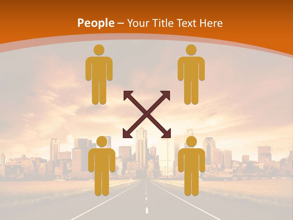 A Road With A City In The Background PowerPoint Template