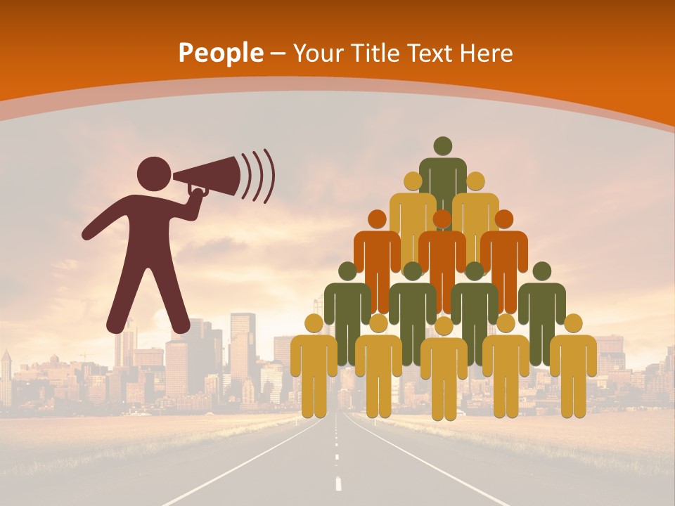 A Road With A City In The Background PowerPoint Template