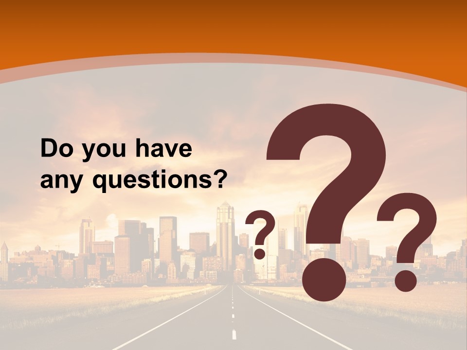 A Road With A City In The Background PowerPoint Template