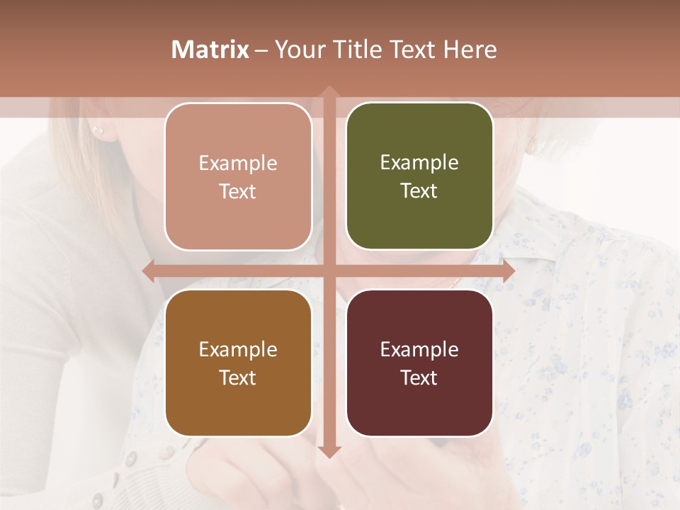 An Elderly Woman And A Young Woman Looking At A Cell Phone PowerPoint Template