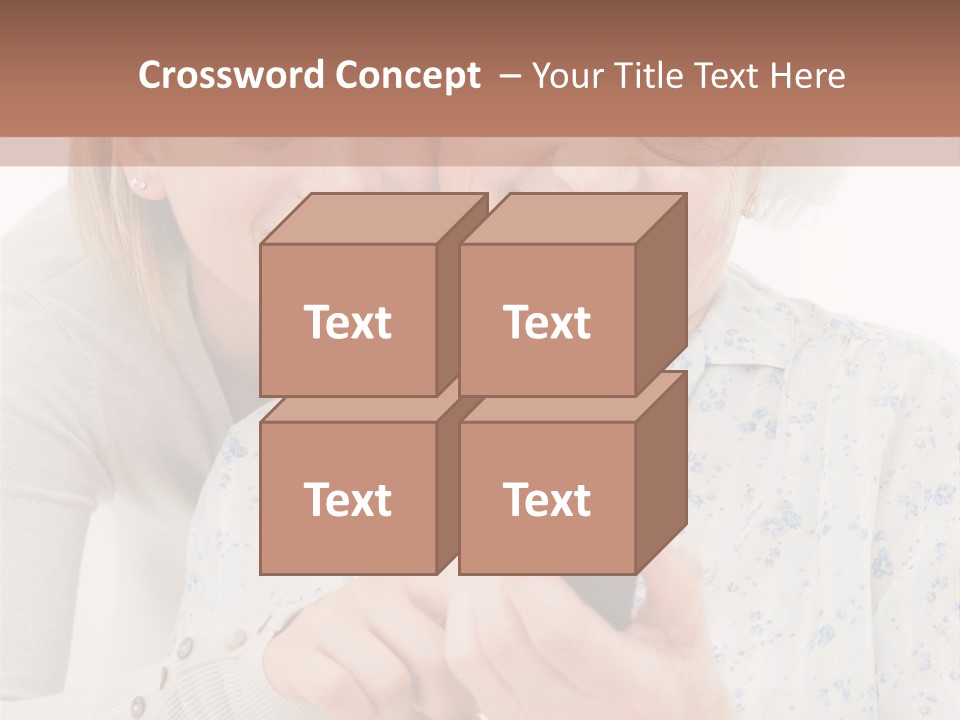 An Elderly Woman And A Young Woman Looking At A Cell Phone PowerPoint Template