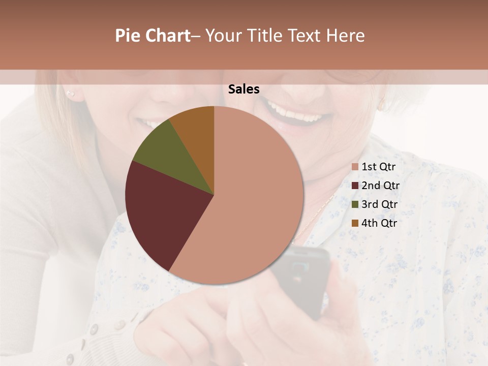An Elderly Woman And A Young Woman Looking At A Cell Phone PowerPoint Template
