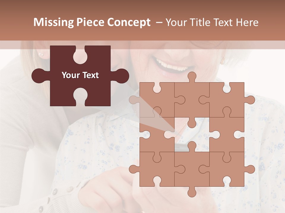 An Elderly Woman And A Young Woman Looking At A Cell Phone PowerPoint Template