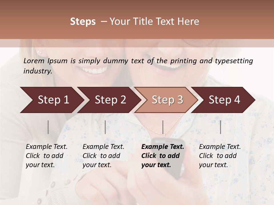 An Elderly Woman And A Young Woman Looking At A Cell Phone PowerPoint Template