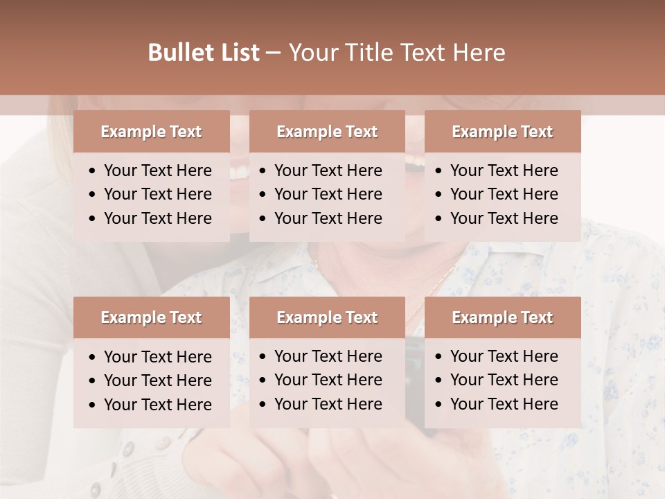 An Elderly Woman And A Young Woman Looking At A Cell Phone PowerPoint Template