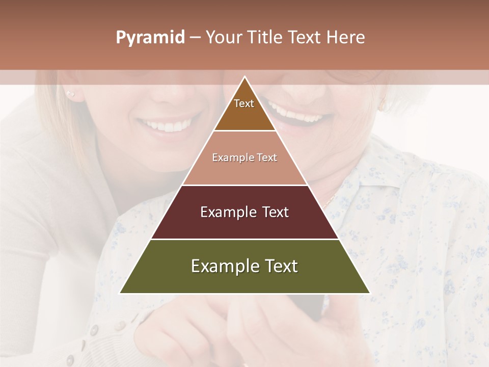 An Elderly Woman And A Young Woman Looking At A Cell Phone PowerPoint Template