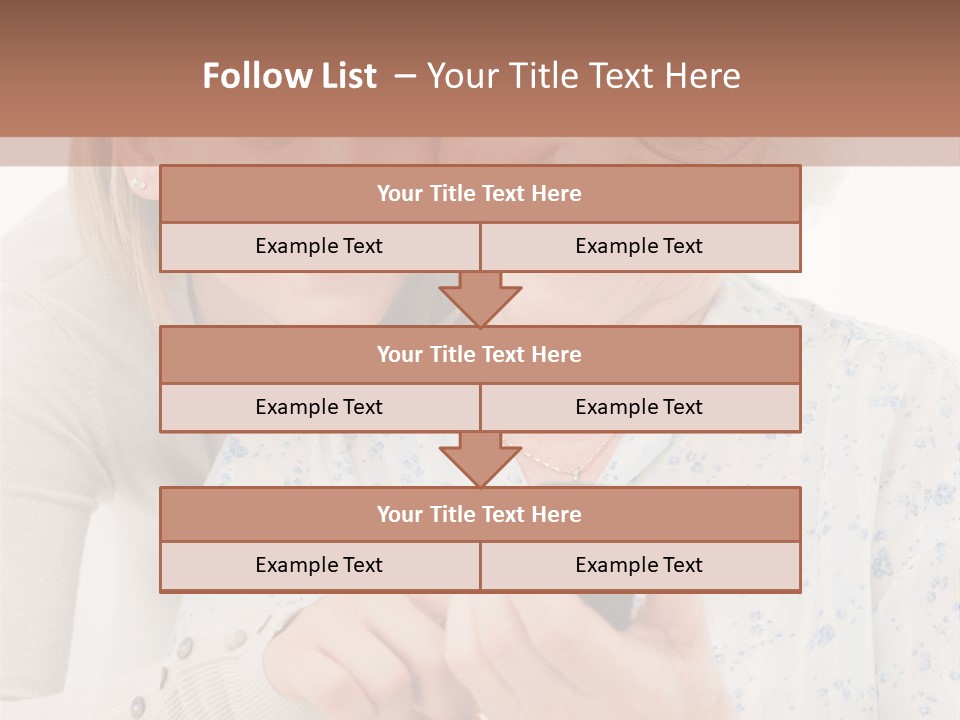 An Elderly Woman And A Young Woman Looking At A Cell Phone PowerPoint Template
