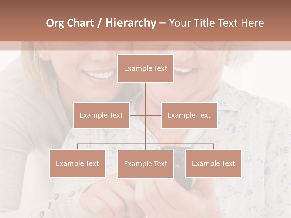 An Elderly Woman And A Young Woman Looking At A Cell Phone PowerPoint Template