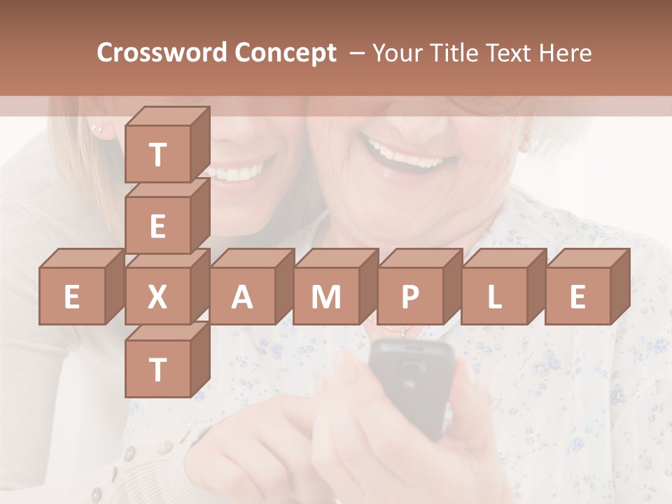 An Elderly Woman And A Young Woman Looking At A Cell Phone PowerPoint Template