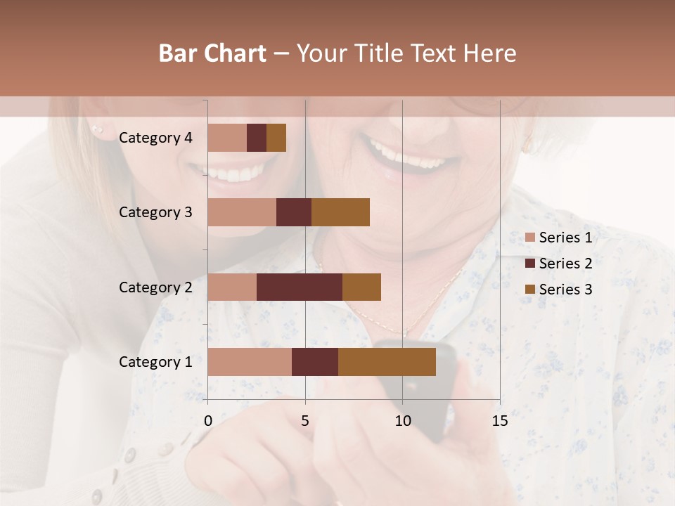 An Elderly Woman And A Young Woman Looking At A Cell Phone PowerPoint Template