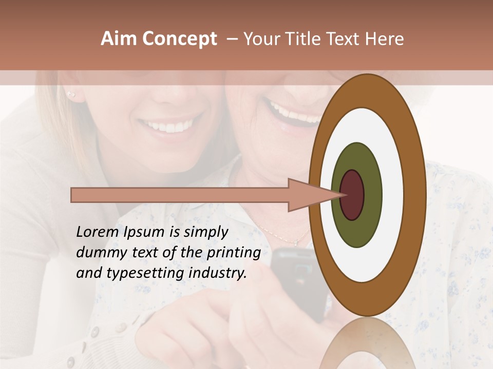 An Elderly Woman And A Young Woman Looking At A Cell Phone PowerPoint Template