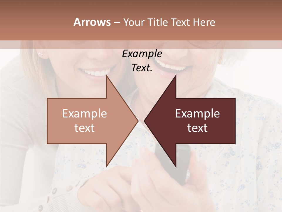 An Elderly Woman And A Young Woman Looking At A Cell Phone PowerPoint Template