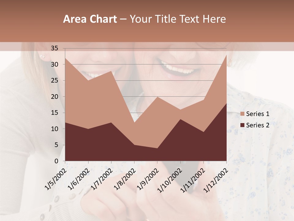 An Elderly Woman And A Young Woman Looking At A Cell Phone PowerPoint Template