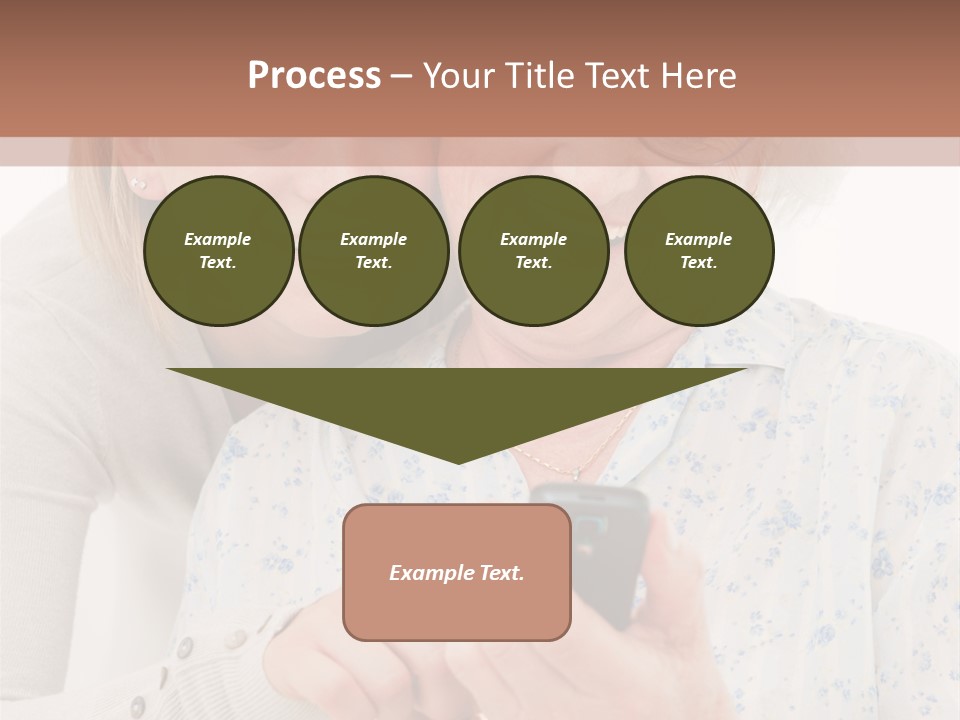 An Elderly Woman And A Young Woman Looking At A Cell Phone PowerPoint Template