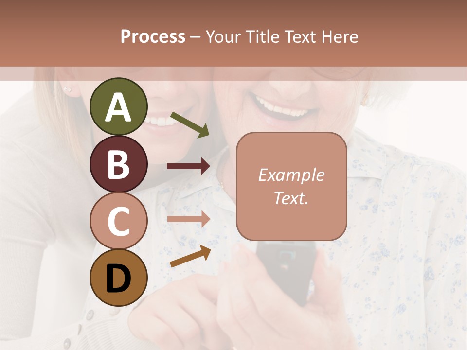 An Elderly Woman And A Young Woman Looking At A Cell Phone PowerPoint Template