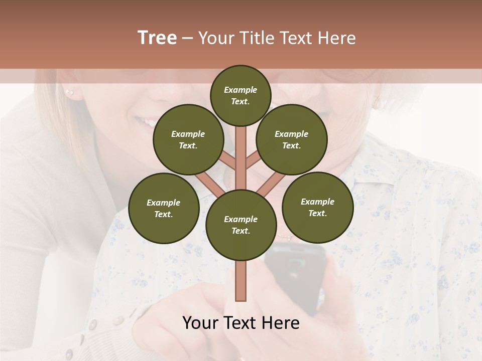 An Elderly Woman And A Young Woman Looking At A Cell Phone PowerPoint Template