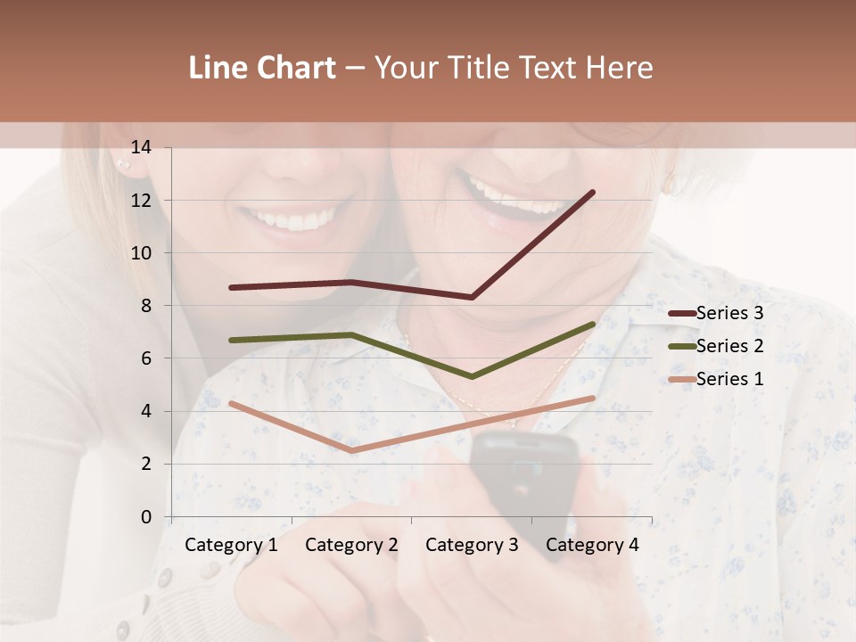 An Elderly Woman And A Young Woman Looking At A Cell Phone PowerPoint Template