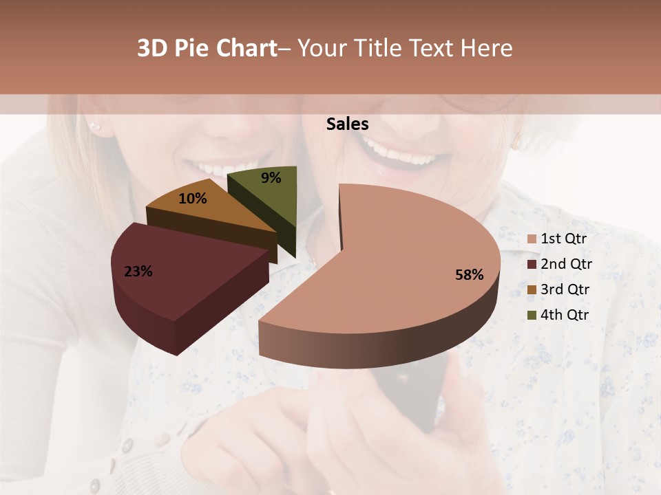 An Elderly Woman And A Young Woman Looking At A Cell Phone PowerPoint Template