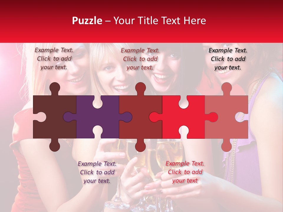 A Group Of Women Holding Glasses Of Champagne PowerPoint Template