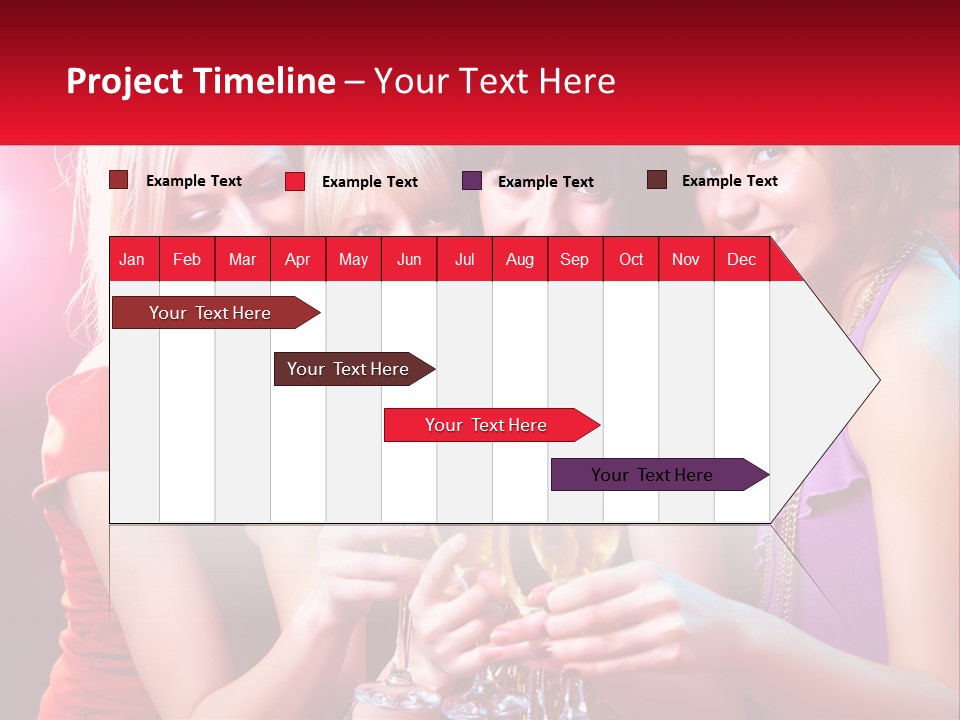 A Group Of Women Holding Glasses Of Champagne PowerPoint Template