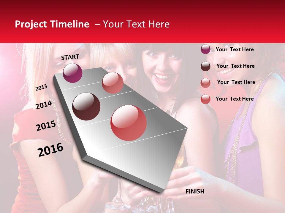 A Group Of Women Holding Glasses Of Champagne PowerPoint Template