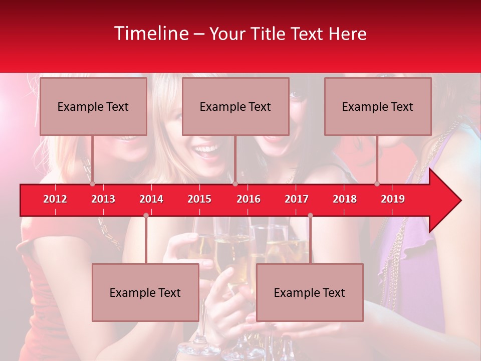 A Group Of Women Holding Glasses Of Champagne PowerPoint Template