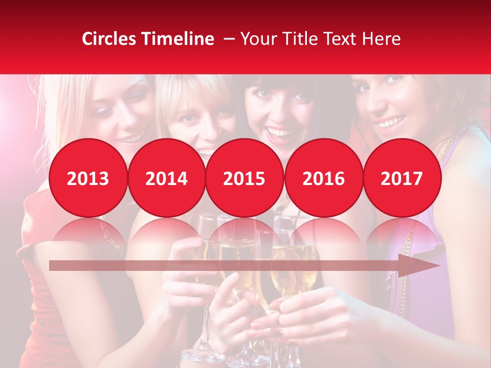 A Group Of Women Holding Glasses Of Champagne PowerPoint Template