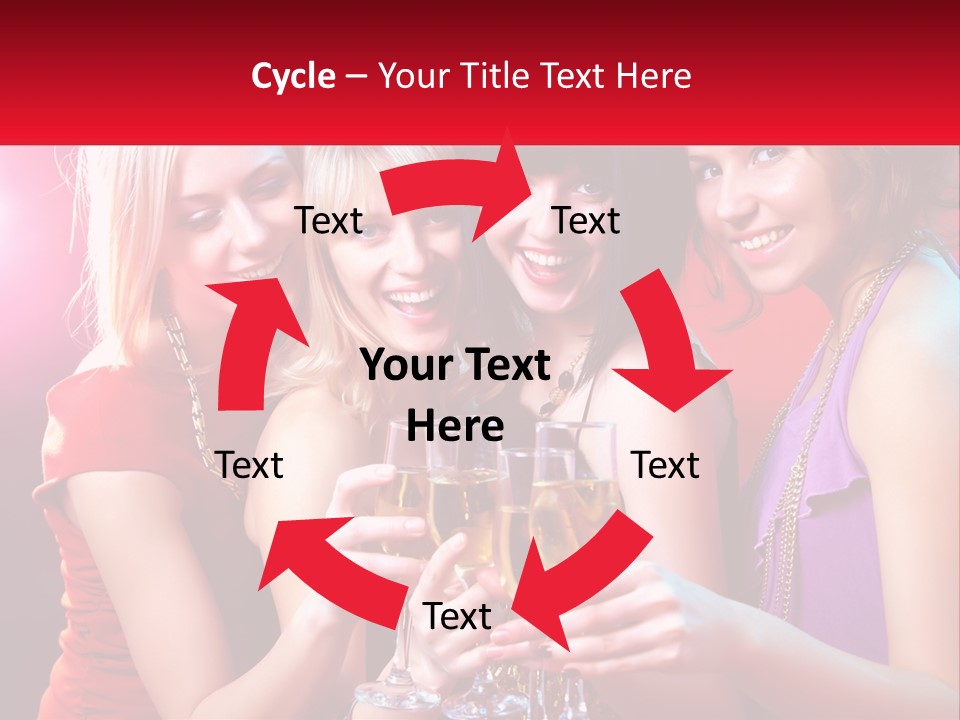 A Group Of Women Holding Glasses Of Champagne PowerPoint Template