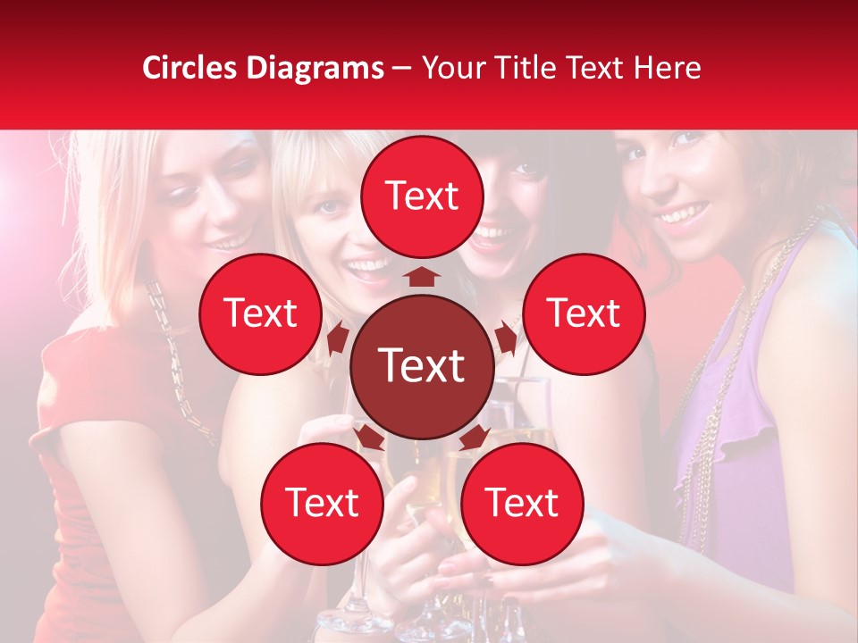 A Group Of Women Holding Glasses Of Champagne PowerPoint Template