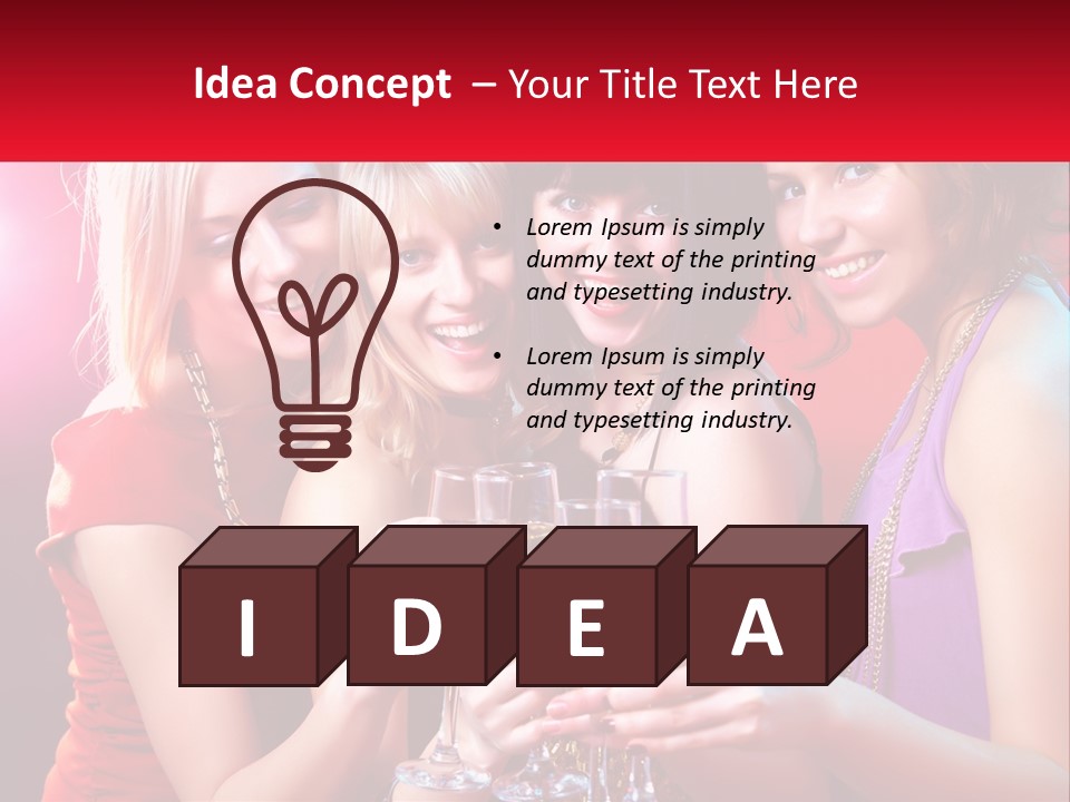 A Group Of Women Holding Glasses Of Champagne PowerPoint Template