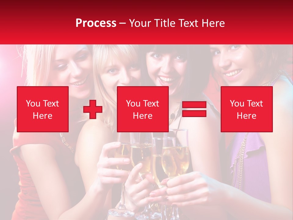 A Group Of Women Holding Glasses Of Champagne PowerPoint Template