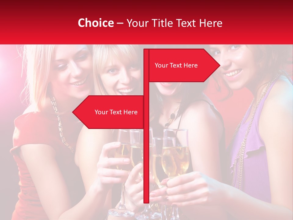 A Group Of Women Holding Glasses Of Champagne PowerPoint Template