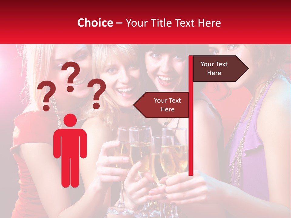 A Group Of Women Holding Glasses Of Champagne PowerPoint Template