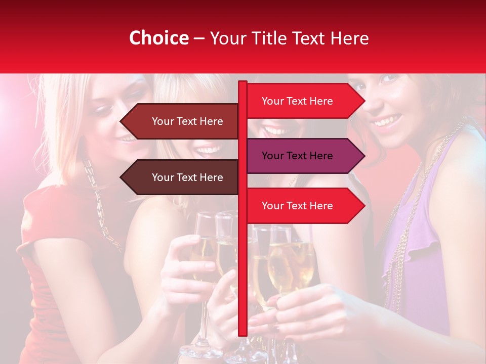 A Group Of Women Holding Glasses Of Champagne PowerPoint Template