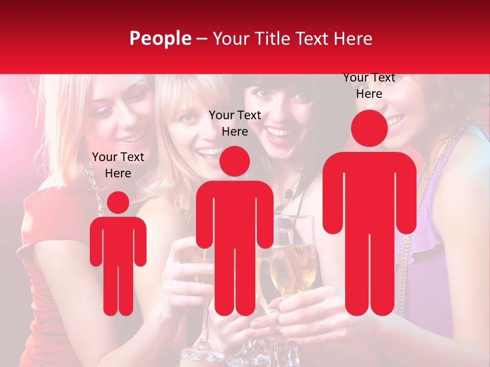 A Group Of Women Holding Glasses Of Champagne PowerPoint Template