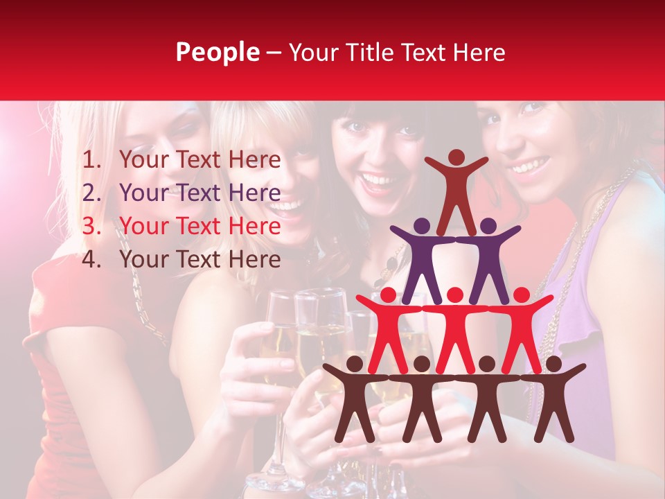 A Group Of Women Holding Glasses Of Champagne PowerPoint Template