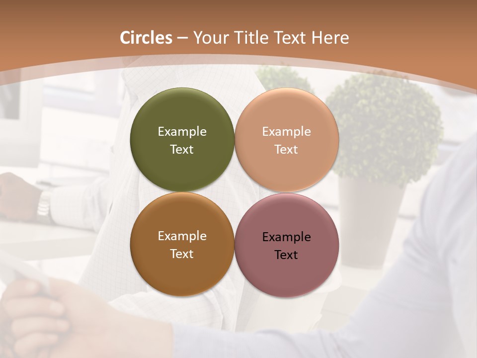 Two Men Shaking Hands In Front Of A Computer Screen PowerPoint Template