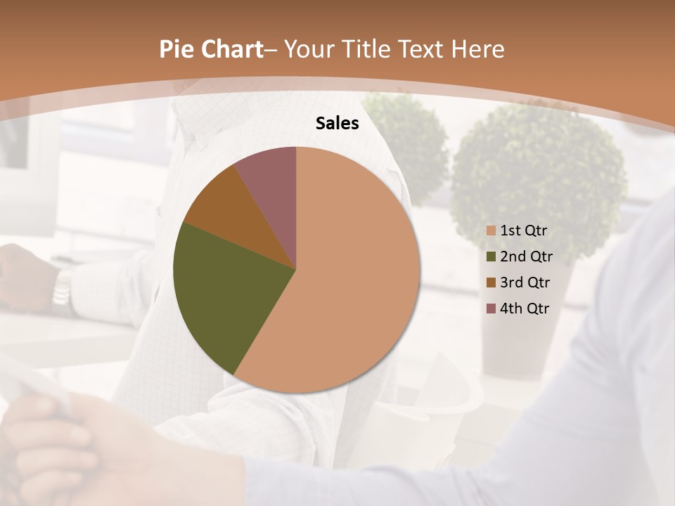 Two Men Shaking Hands In Front Of A Computer Screen PowerPoint Template