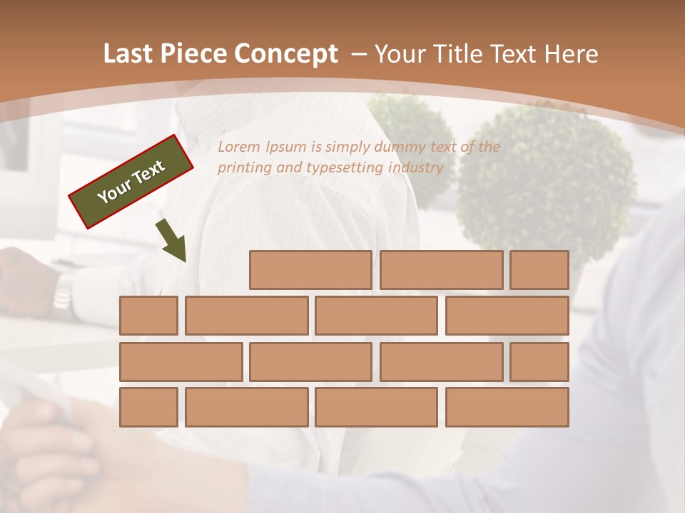 Two Men Shaking Hands In Front Of A Computer Screen PowerPoint Template