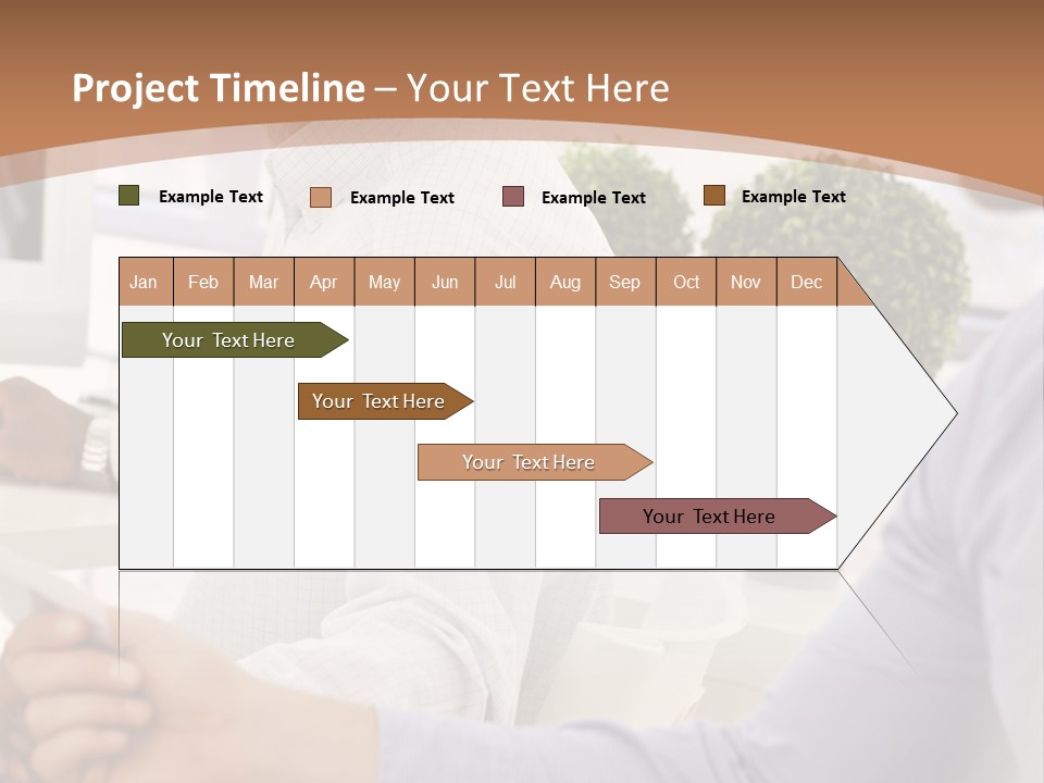 Two Men Shaking Hands In Front Of A Computer Screen PowerPoint Template