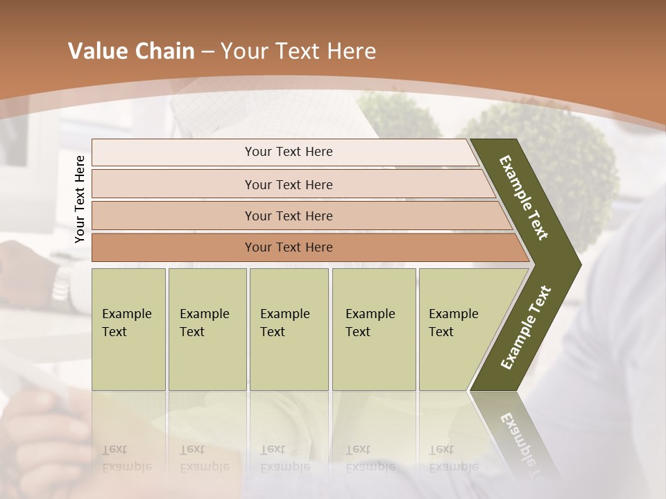 Two Men Shaking Hands In Front Of A Computer Screen PowerPoint Template