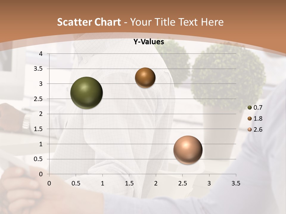 Two Men Shaking Hands In Front Of A Computer Screen PowerPoint Template