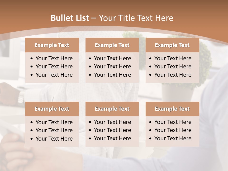 Two Men Shaking Hands In Front Of A Computer Screen PowerPoint Template