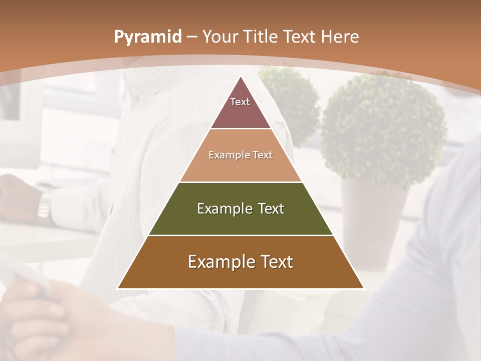 Two Men Shaking Hands In Front Of A Computer Screen PowerPoint Template