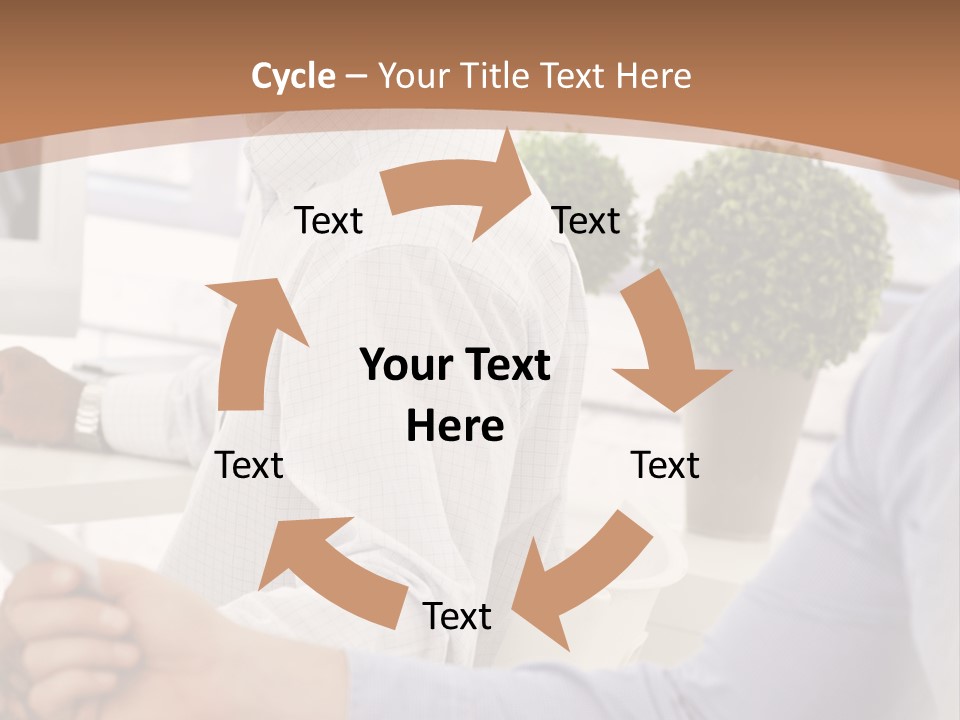 Two Men Shaking Hands In Front Of A Computer Screen PowerPoint Template