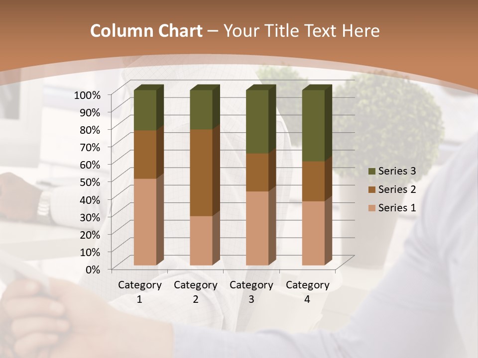 Two Men Shaking Hands In Front Of A Computer Screen PowerPoint Template