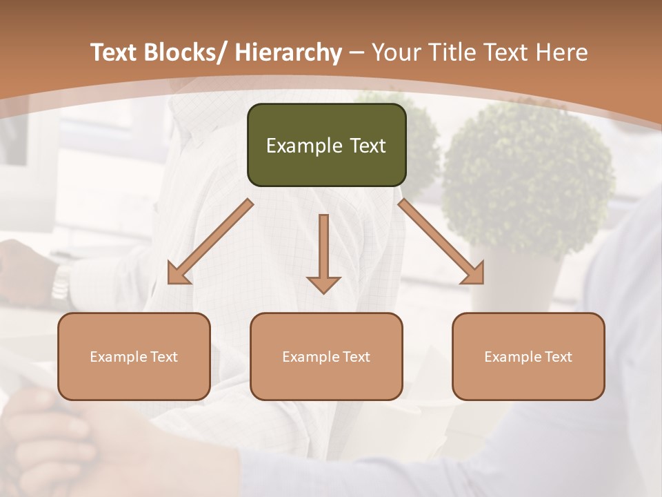 Two Men Shaking Hands In Front Of A Computer Screen PowerPoint Template