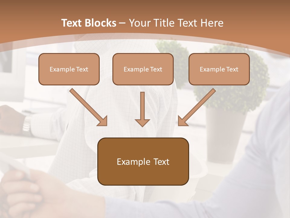Two Men Shaking Hands In Front Of A Computer Screen PowerPoint Template