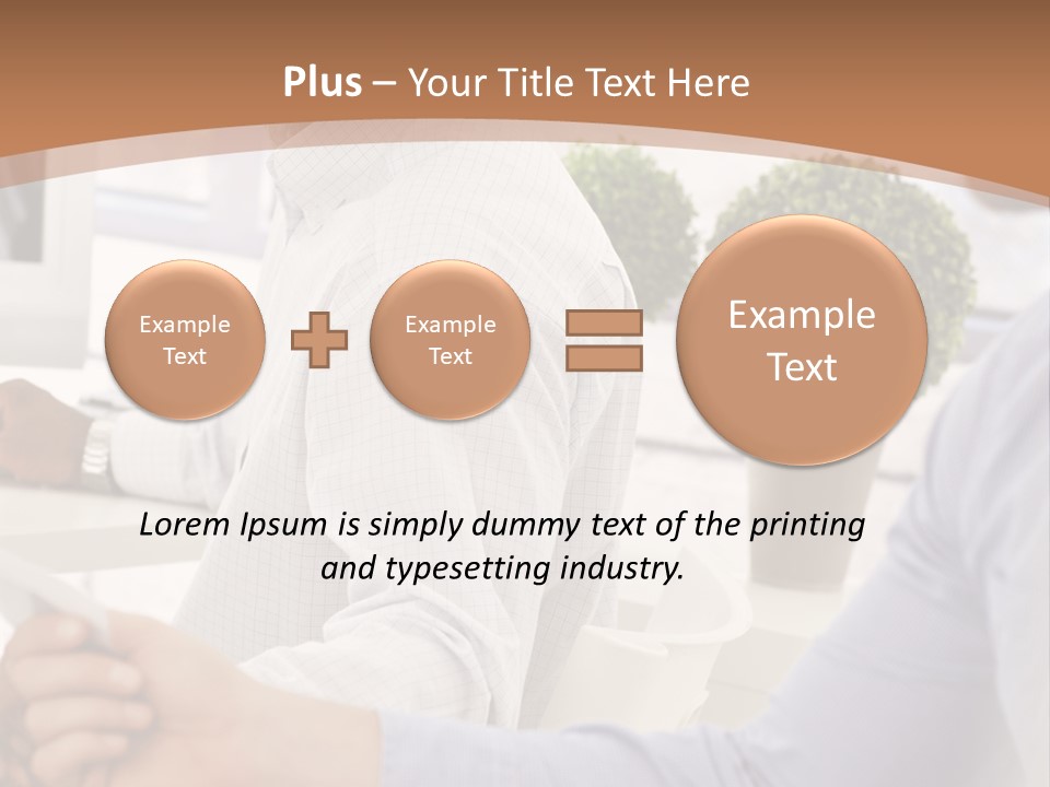 Two Men Shaking Hands In Front Of A Computer Screen PowerPoint Template